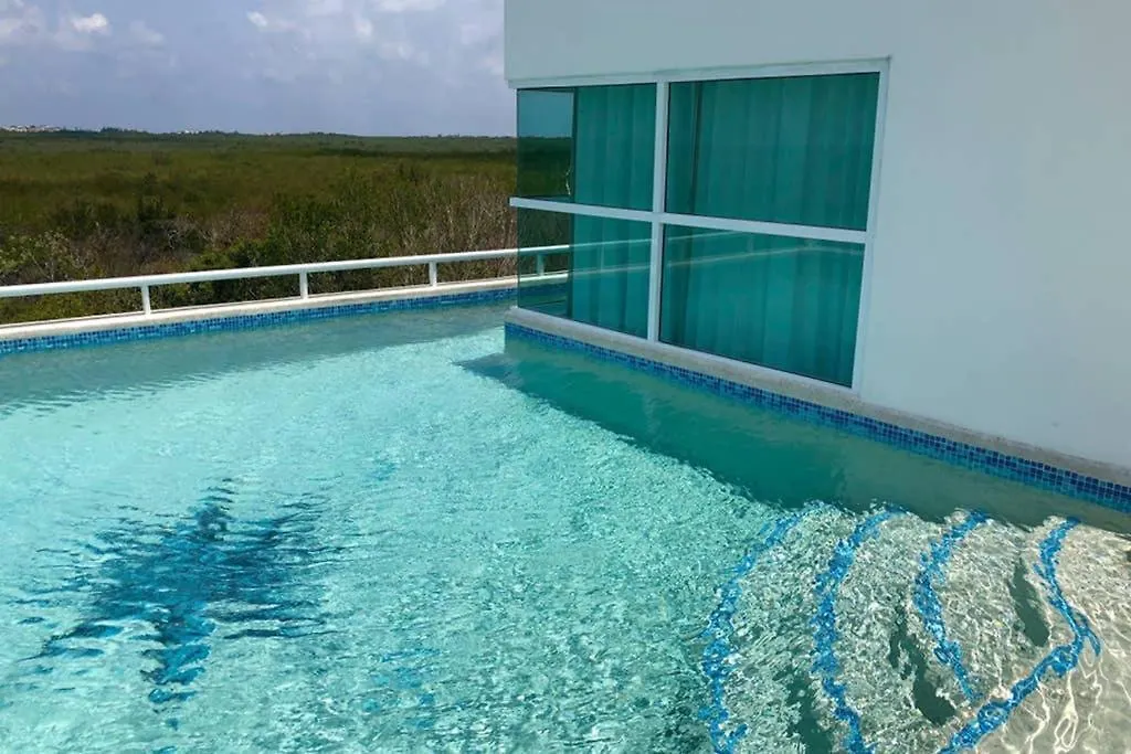 Home In Puerto Morelos 5Bd 7Br Roof Toop Pool 펜션